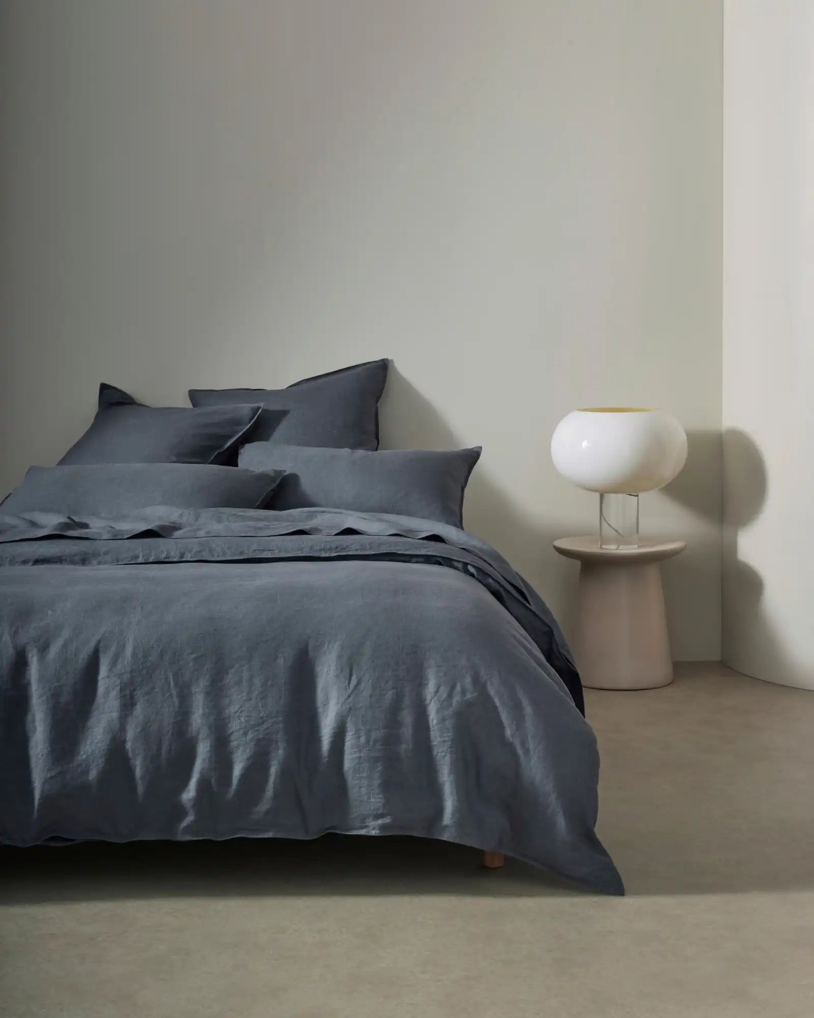 Weave Linen Duvet King Denim