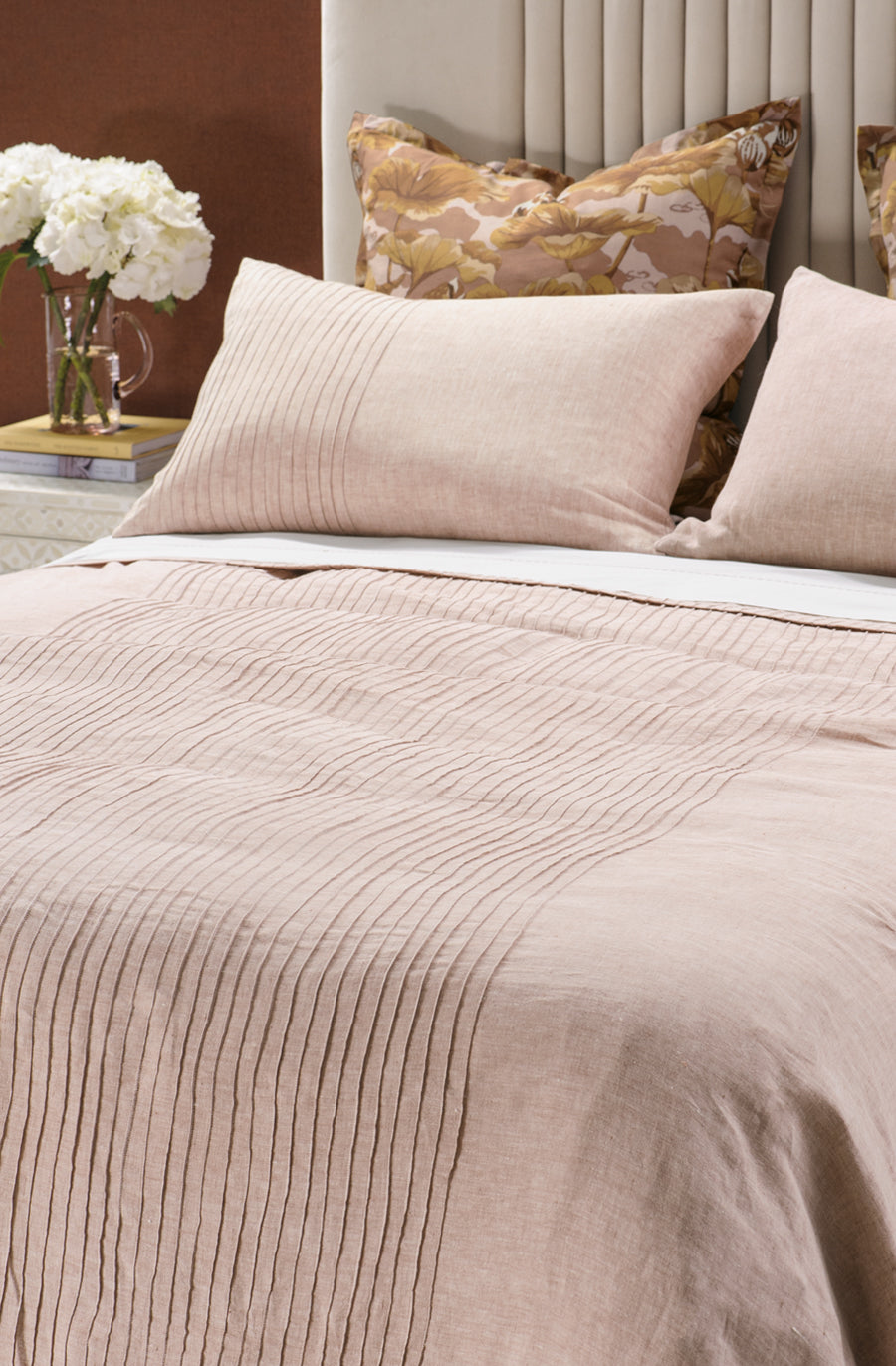 Kaiyu Bedspread King Pink Clay