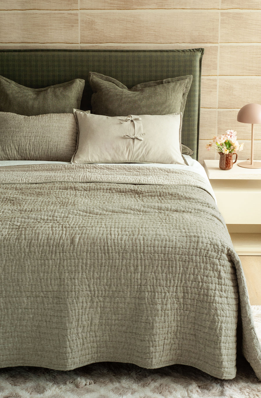 Misaka Bedspread King, Light Moss