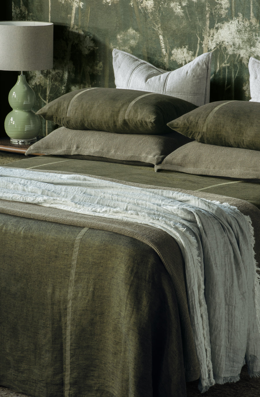 Ruscello Bedspread Deep Moss