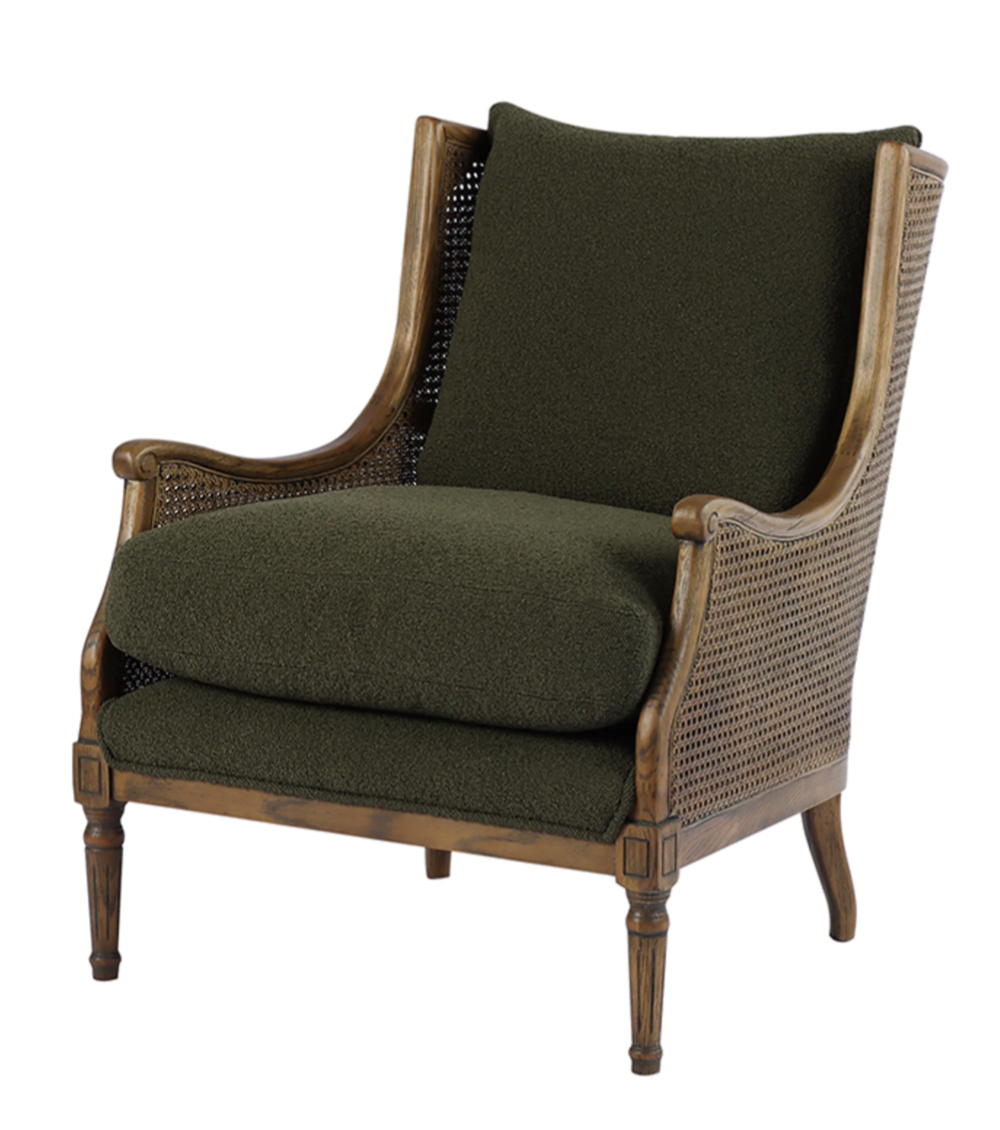 Windsor Chair Green Boucle