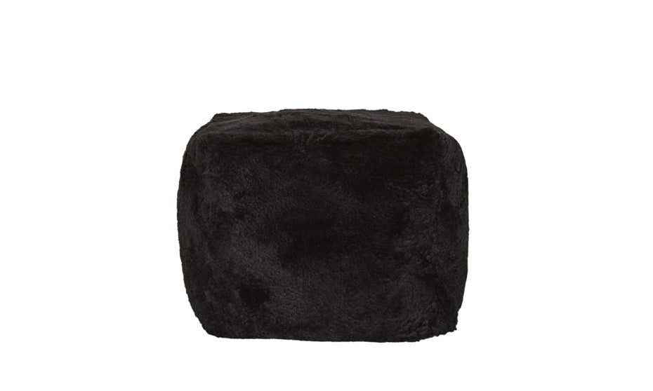 Sheepskin Ottoman Black