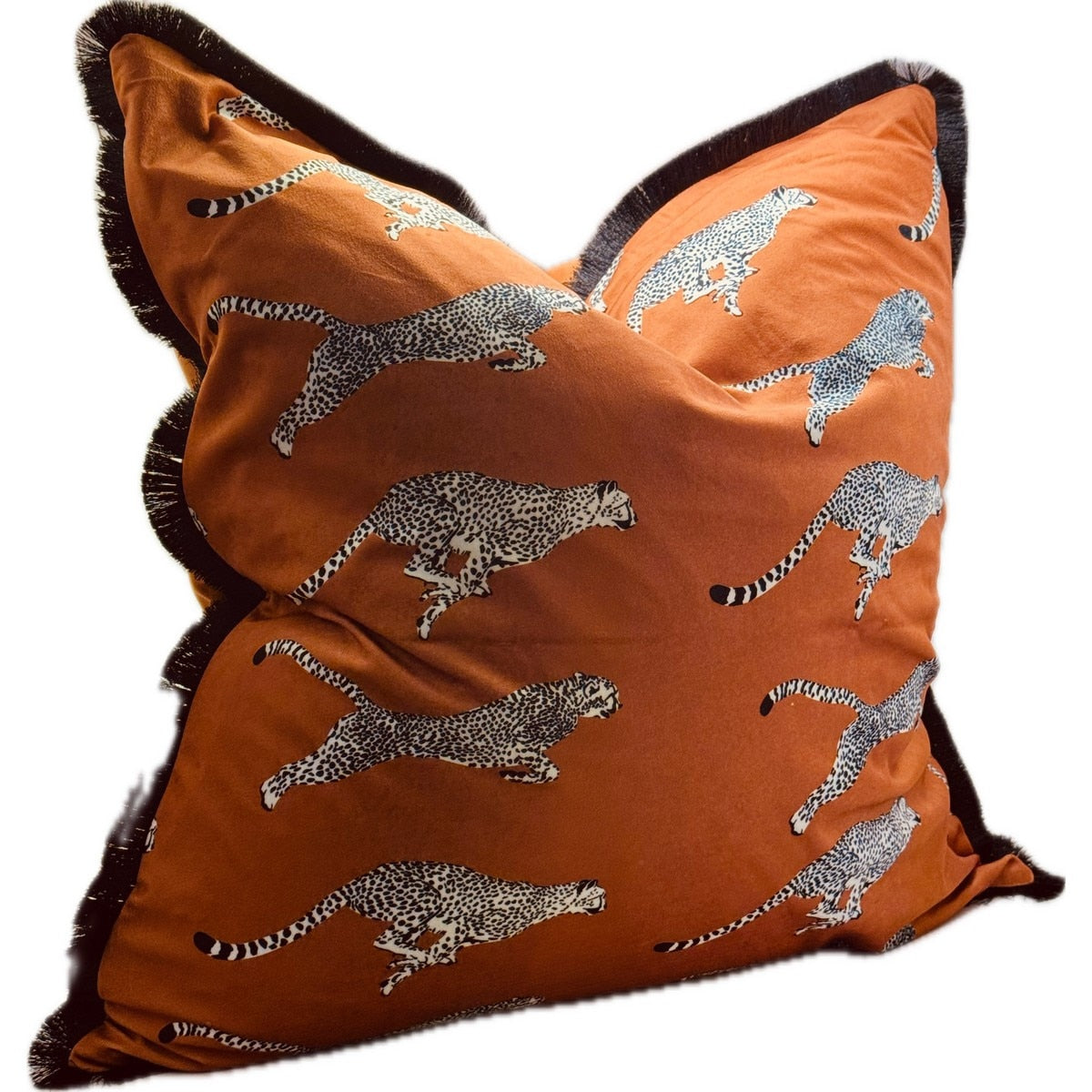 Leopard Printed Cushion - Orange
