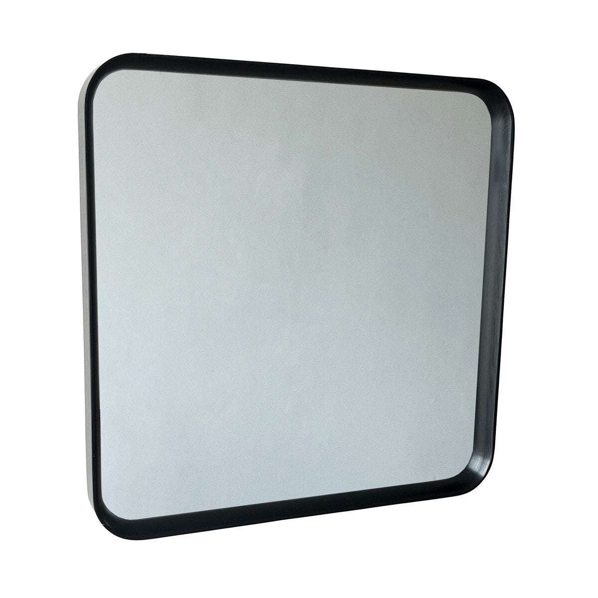 Black Oak Square Mirror 800Dia
