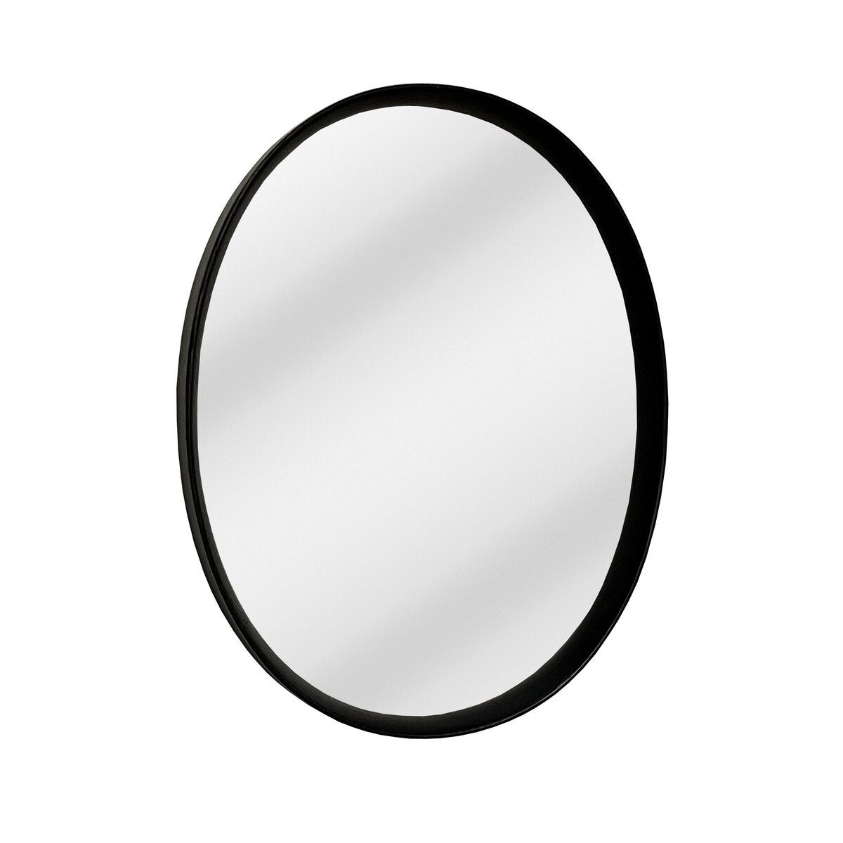 Black Oak Oval Framed Mirror 630x800