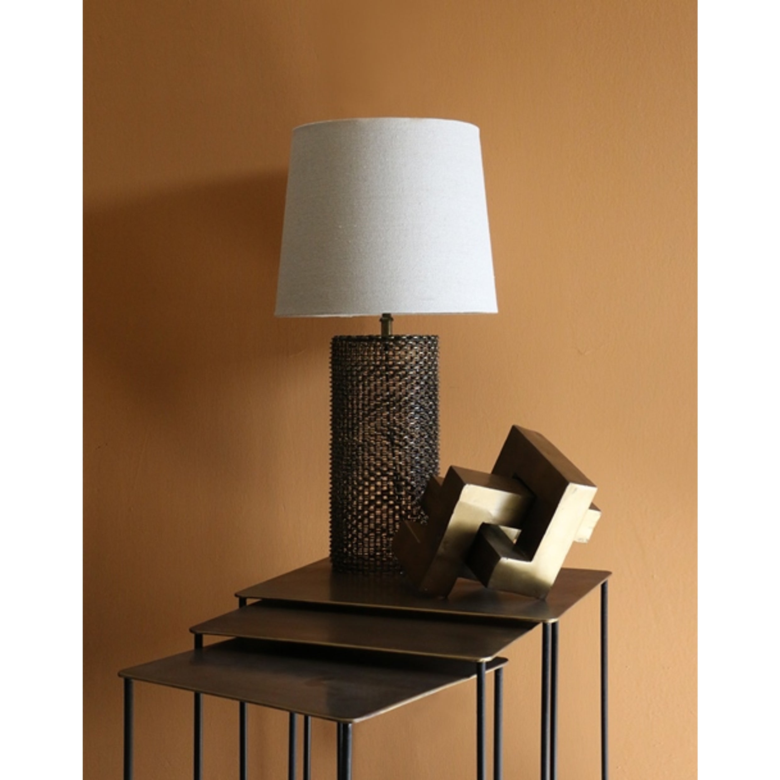 Woven Metal Lamp/Shade