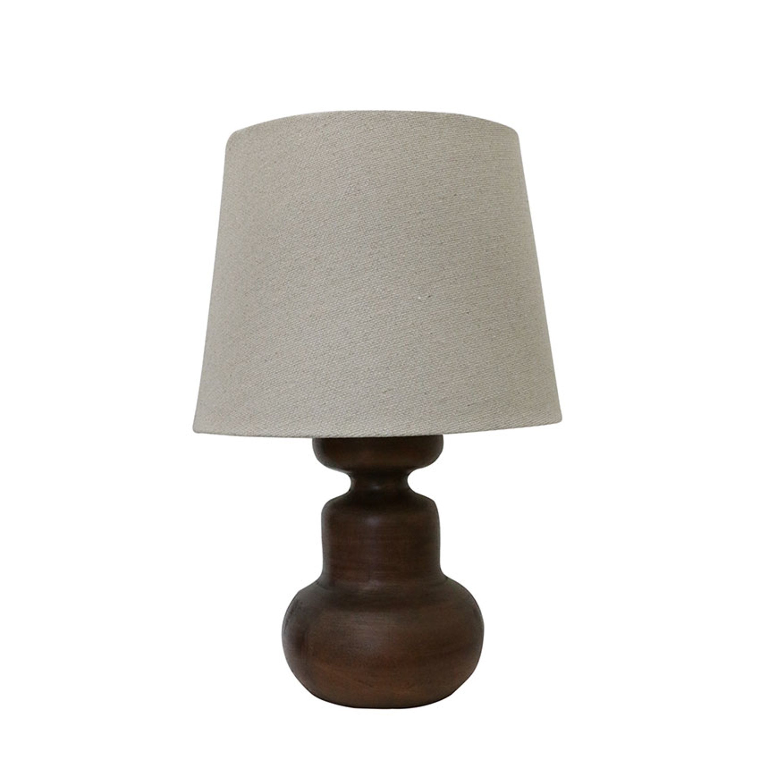 Java Wooden Urn Lamp Black/Natural Loom Shade