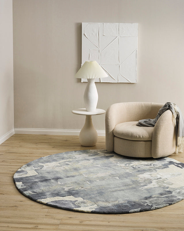 Cape Brett Rug Round Marine