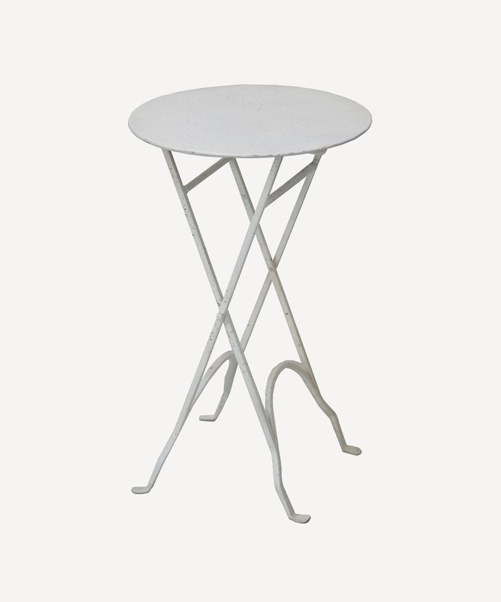 Metal Side Table Round Cream