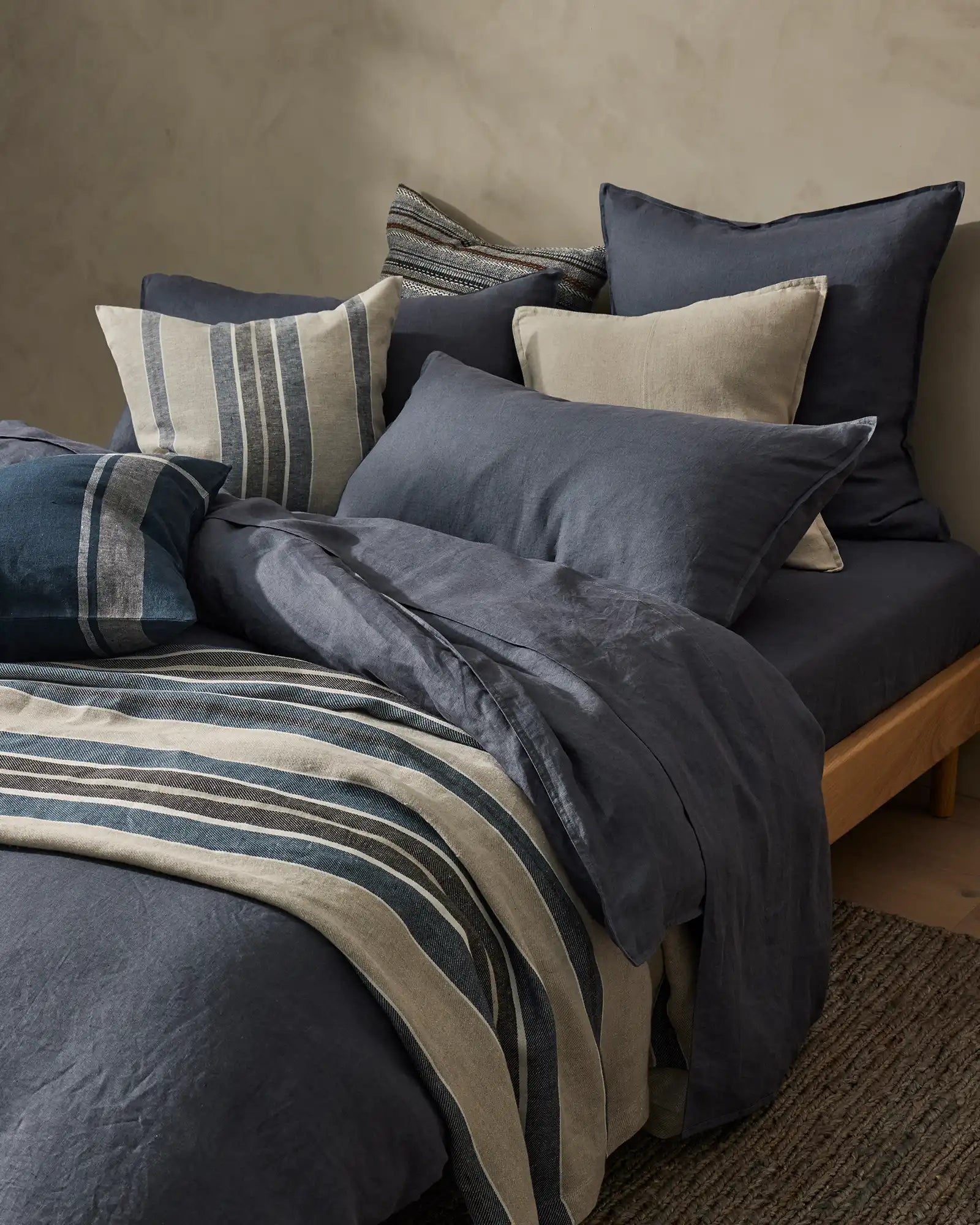 Ravello Linen Pillowcase Pair Denim