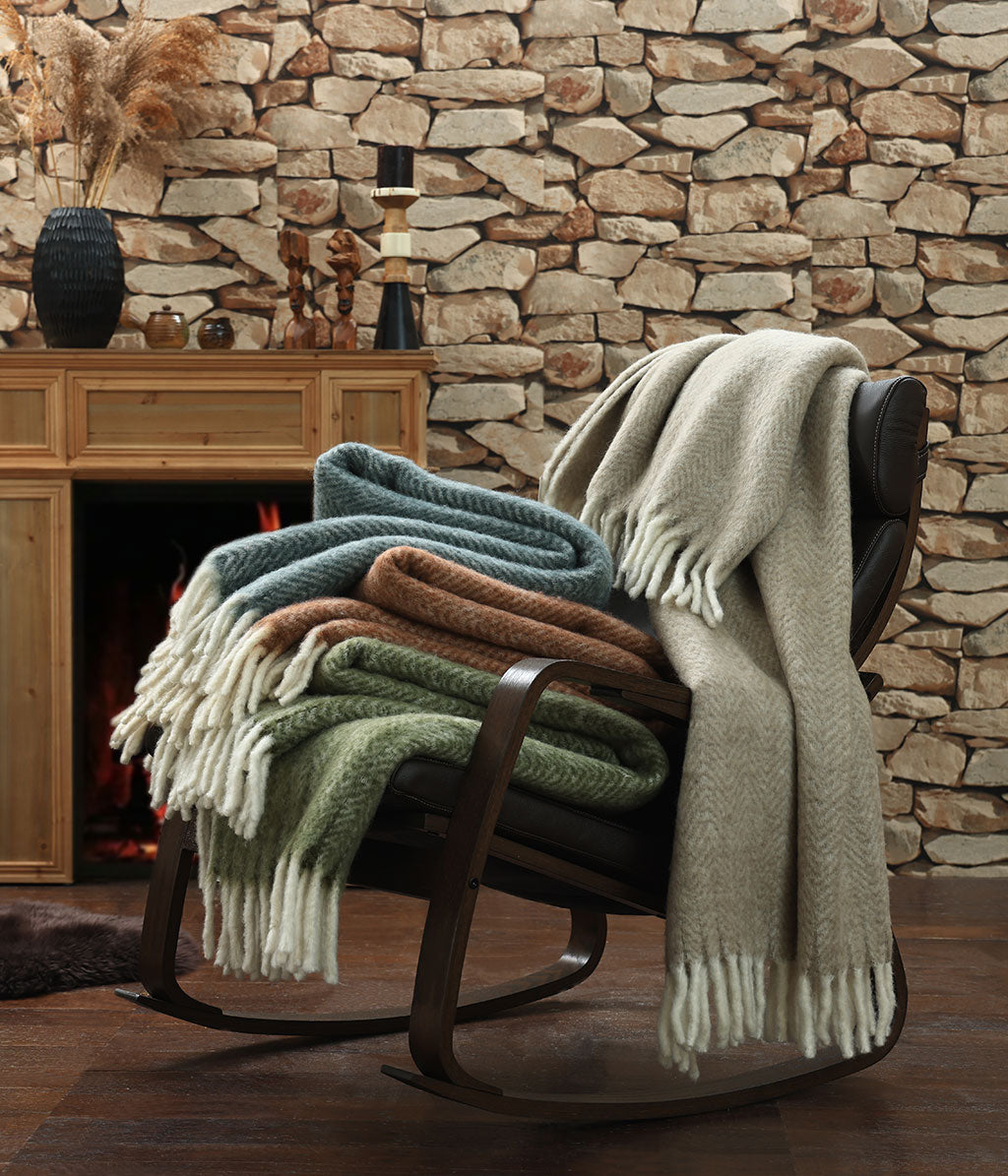 NZ Wool Throw Slate 130x200