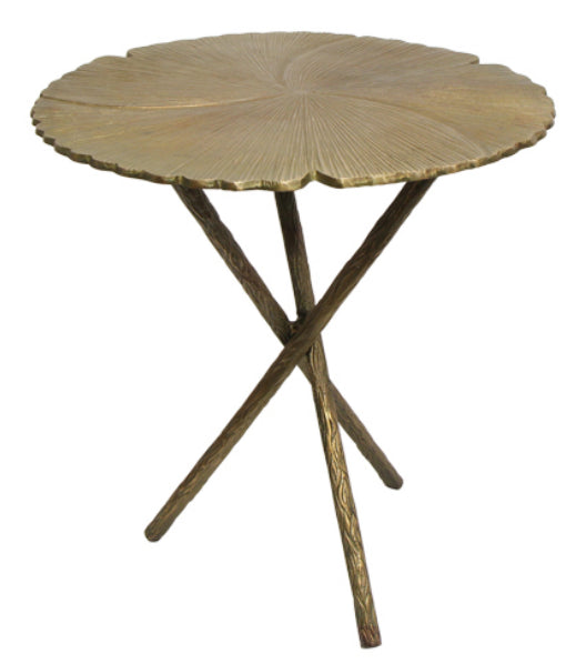 Brass Leaf Side Table