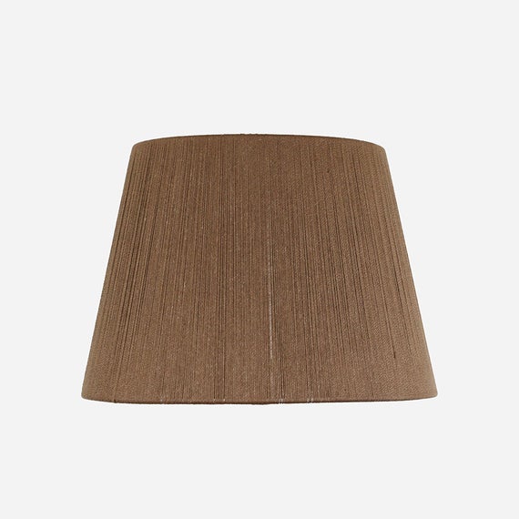 Amber Glass Lamp/dark walnut string shade