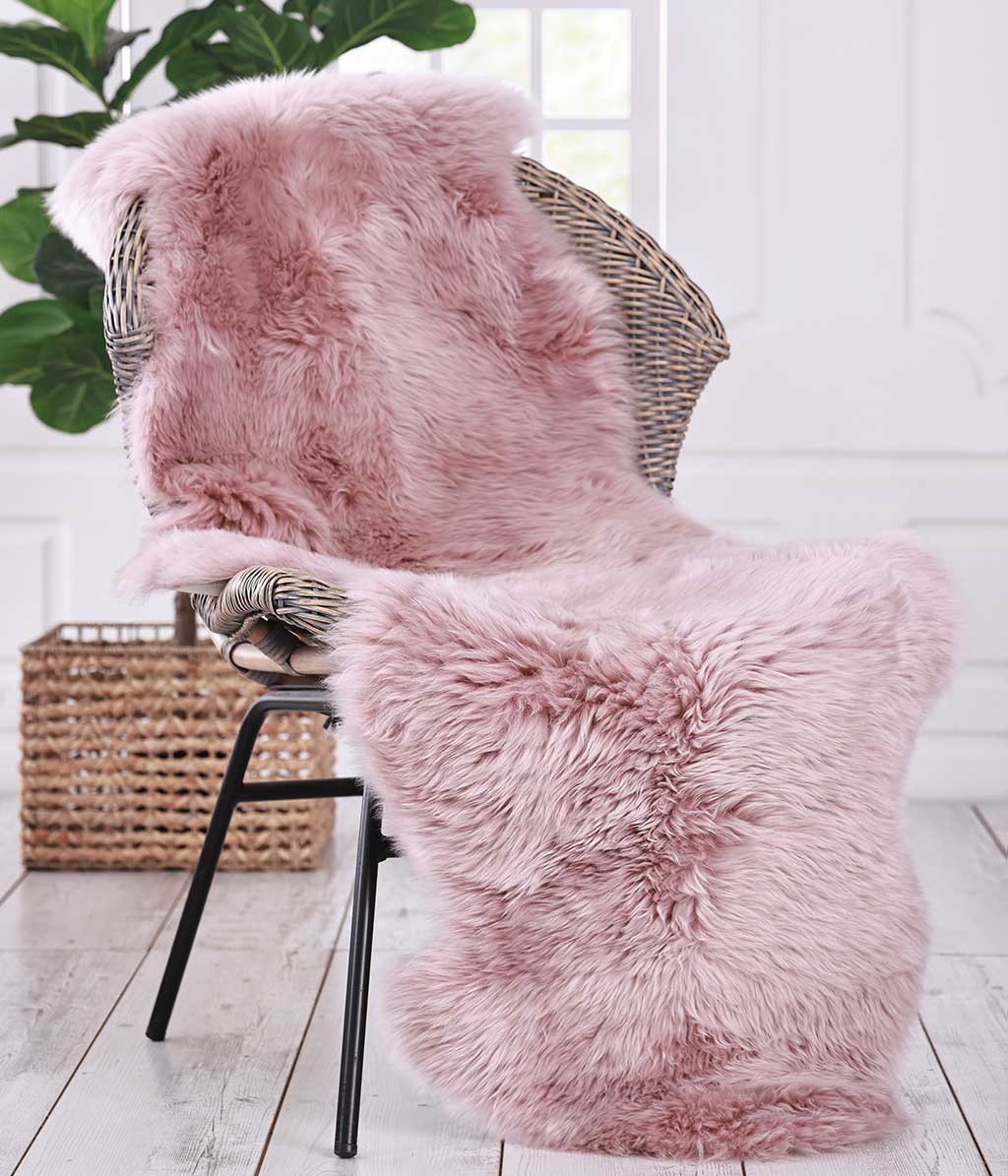 New Zealand Wool Sheepskin, Double, Blush